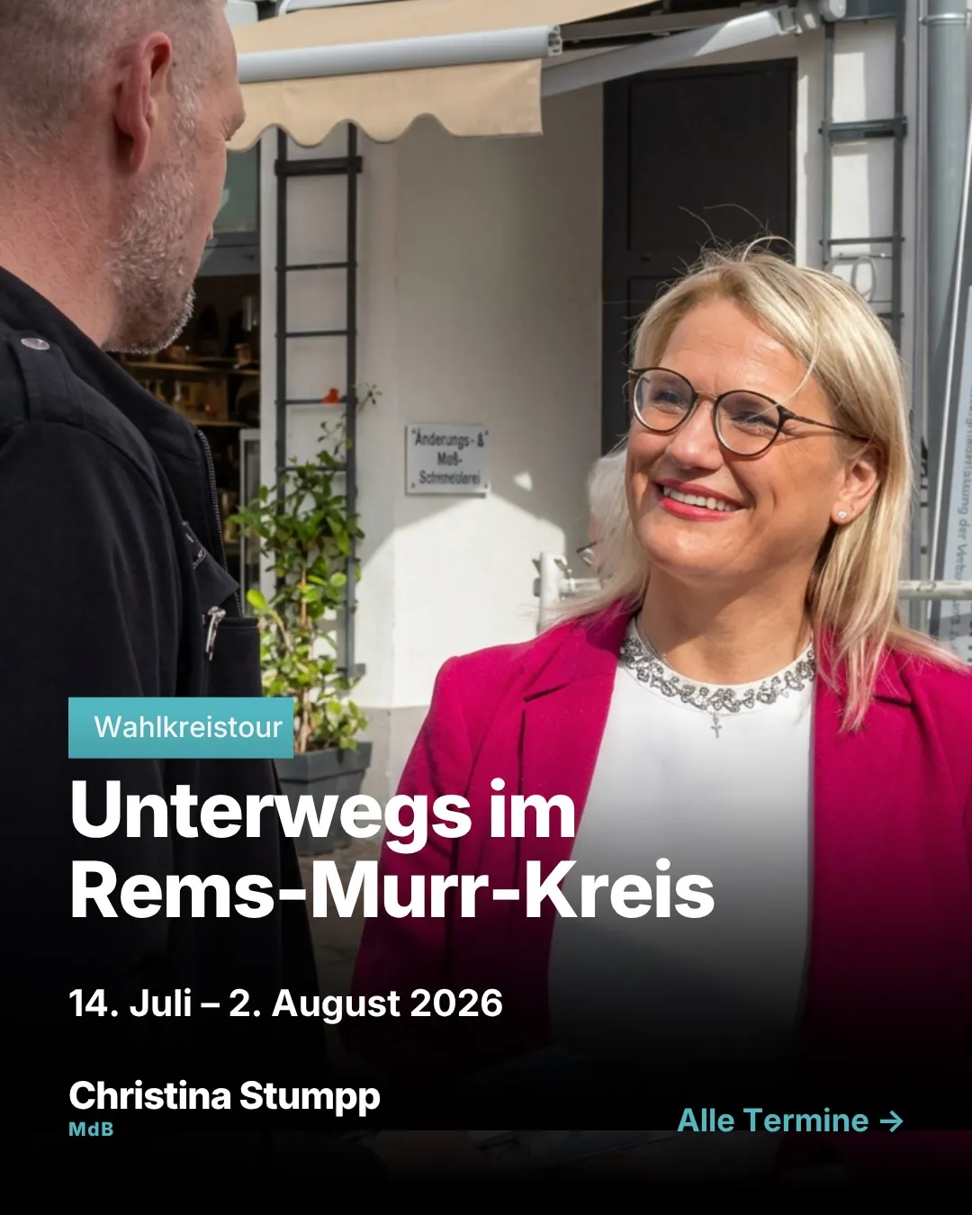 Der Bundestag macht Sommerpause – ich nicht. ☀️ Drei Wochen, ein Wahlkreis, mehr als 33 Termine: in Betrieben, die unsere Region stark machen. Auf Festen, di…